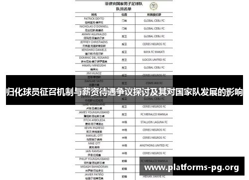 归化球员征召机制与薪资待遇争议探讨及其对国家队发展的影响